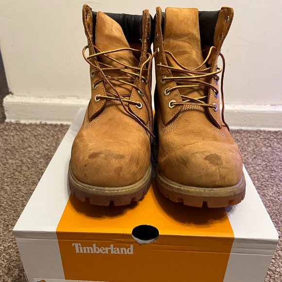 Timberland Other - Timberland Men's Premium 6-Inch Waterproof Boots Wheat Nubuck in Size 11 USED
